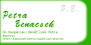 petra benacsek business card